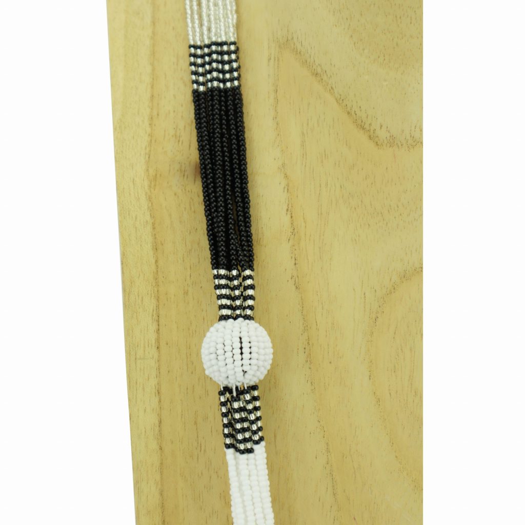 BLACK SILVER WHITE MASSAI NECKLACE - Image 3