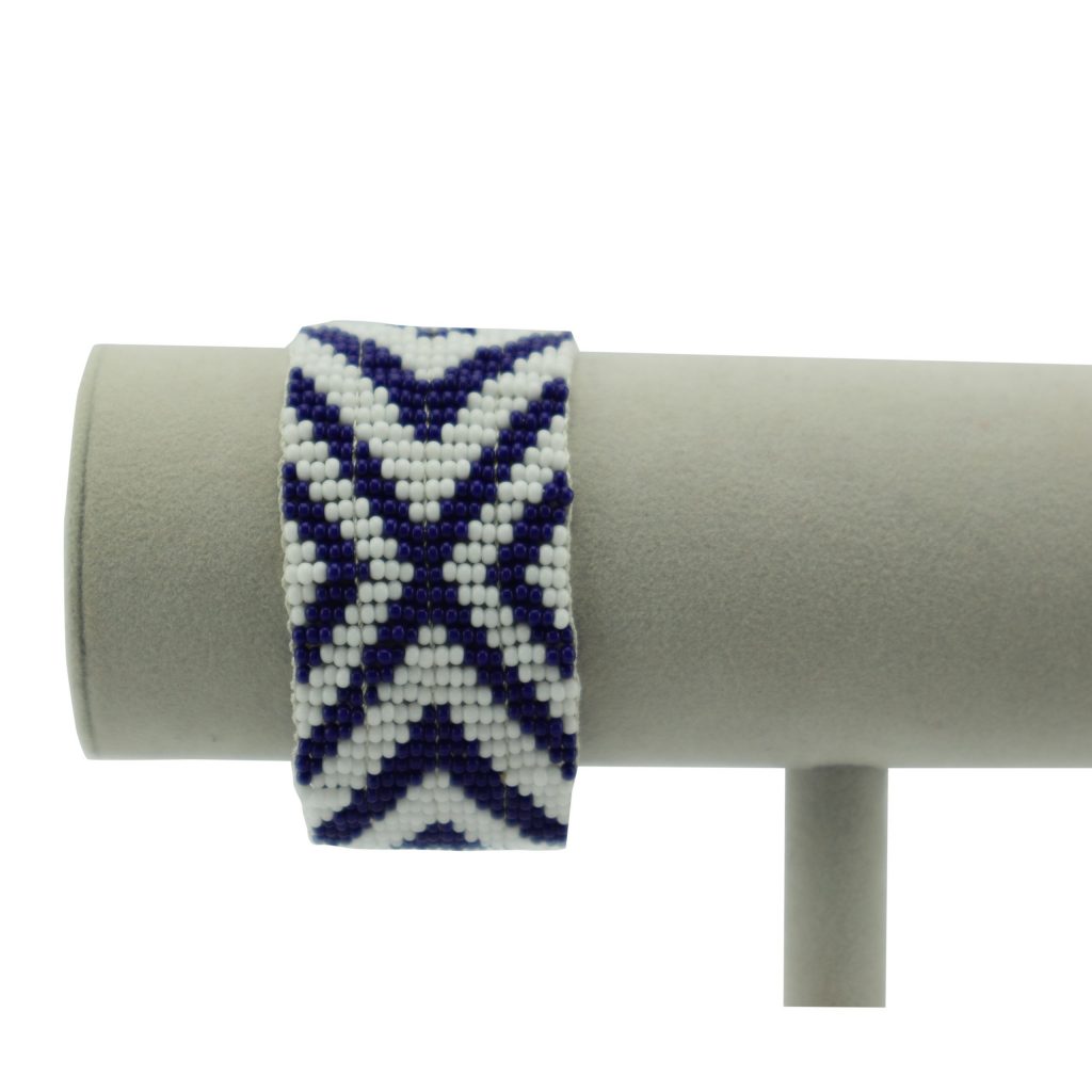 BRACELET MASSAI BLEU ZIGZAG