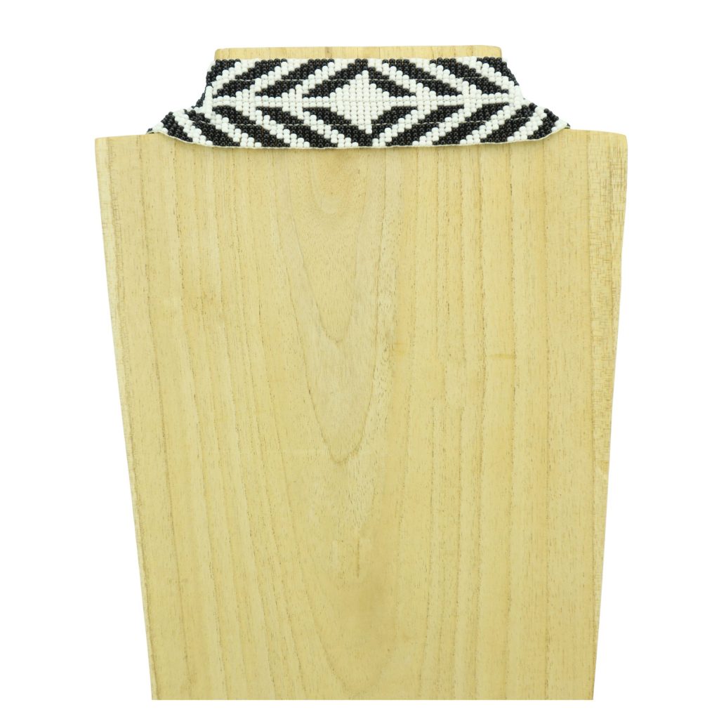 COLLIER MASSAI BLANC NOIR – Image 4