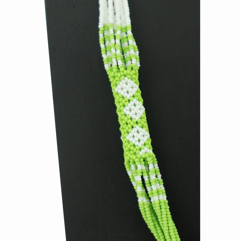 GREEN WHITE MASSAI NECKLACE - Image 3