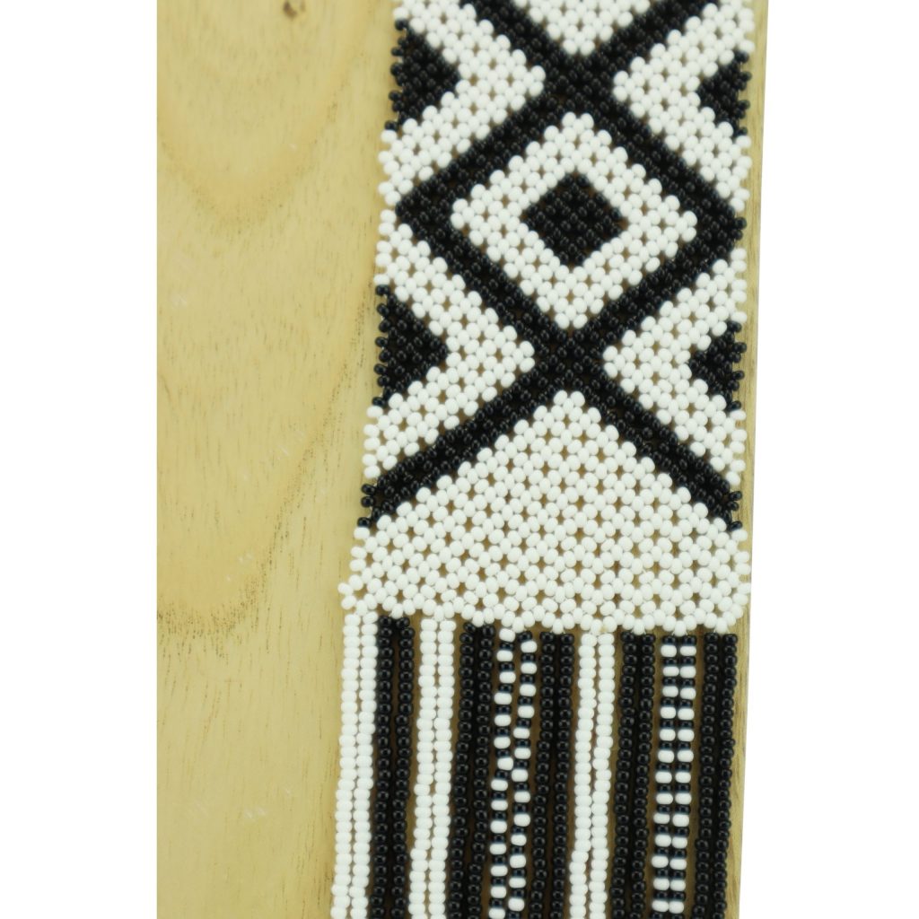 Collier massaï losange blanc noir – Image 3