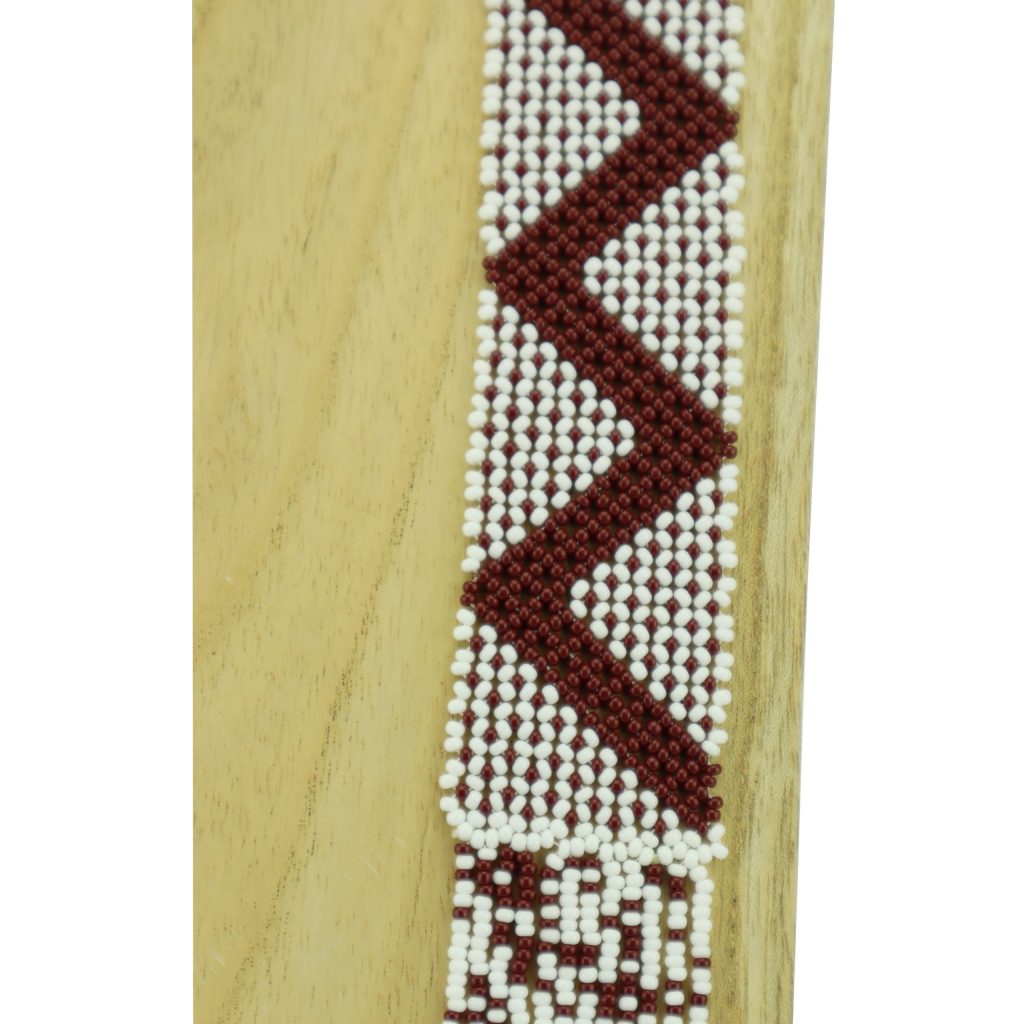 Collier massaï zigzag blanc rouge – Image 3