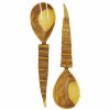 OLIVE WOOD SALAD SERVERS WITH STRIATED TIPS