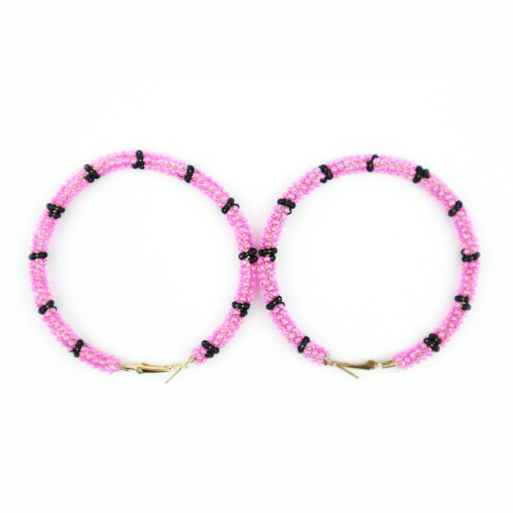 CREOLES MASSAI FUCHSIA NOIR