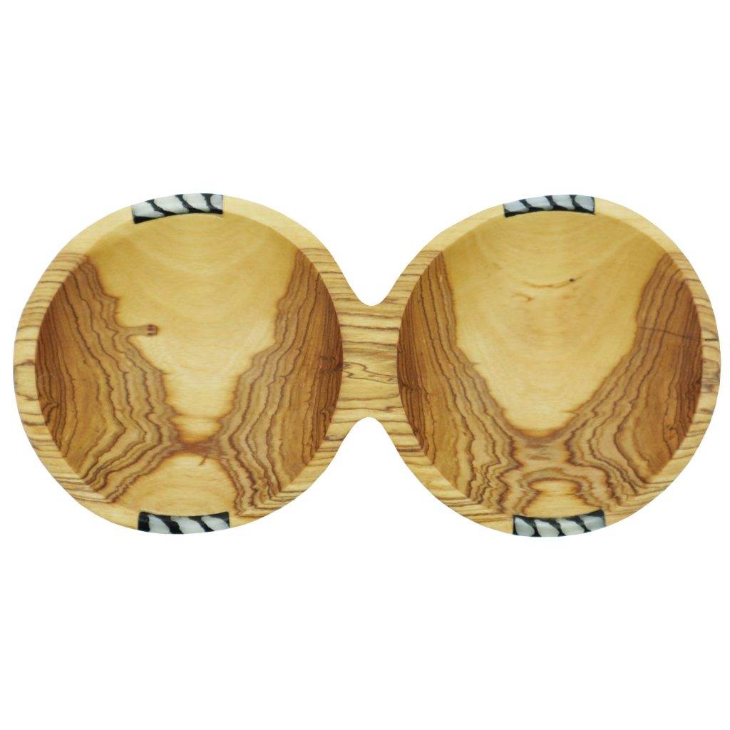 Duo de petits bols en bois d'olivier