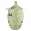 PANIER AFRICAIN TISSE A TRIANGLES BLANC NOIR L