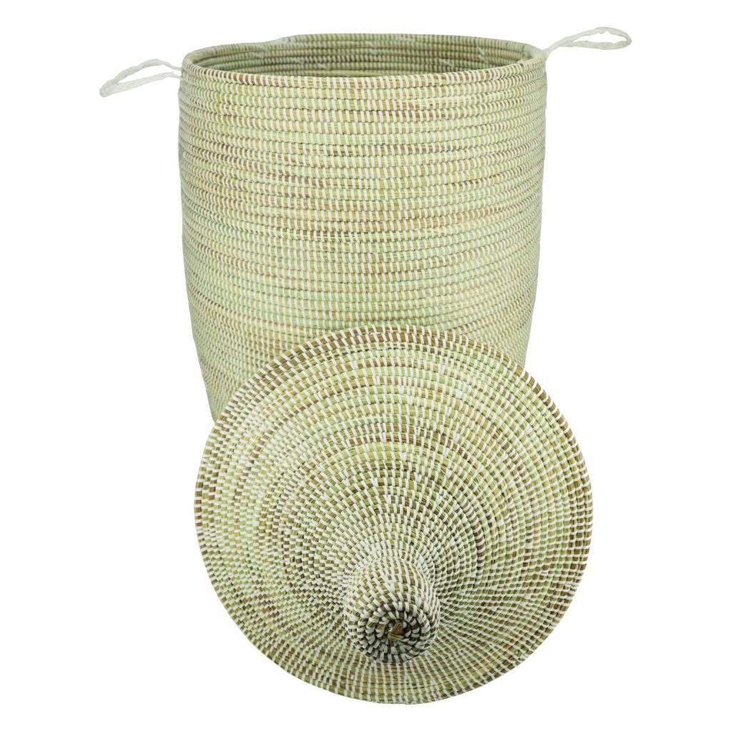 AFRICAN WHITE WOVEN BASKET L - Image 3