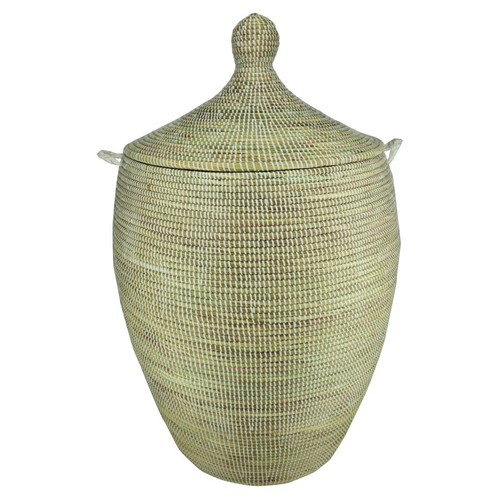 AFRICAN WHITE WOVEN BASKET XL
