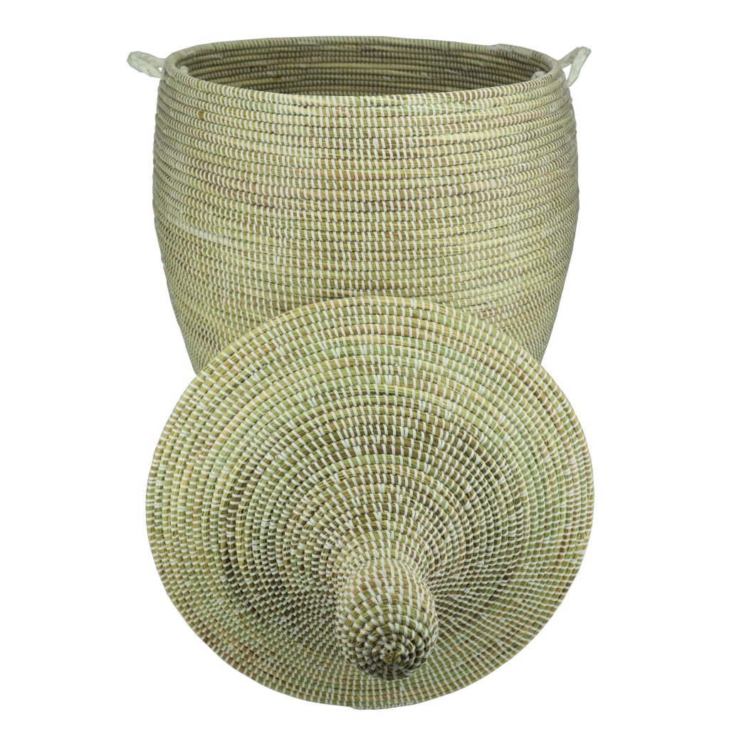 AFRICAN WHITE WOVEN BASKET XL - Image 3