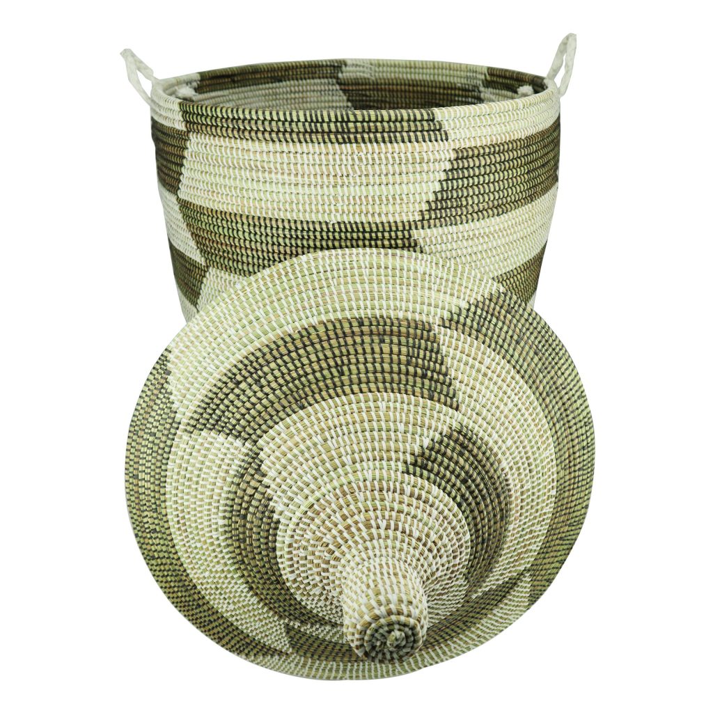 TWO-TONE ZIGZAG WOVEN AFRICAN BASKET XL - Image 3
