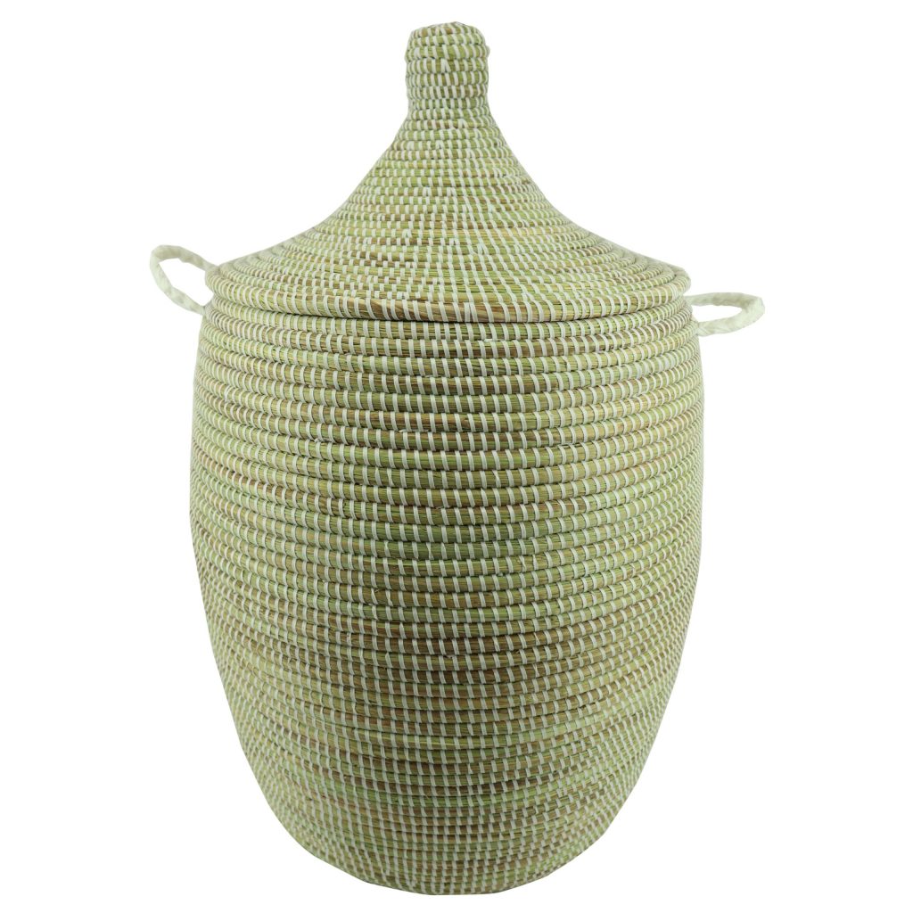SENEGALESE WHITE WOVEN BASKET M