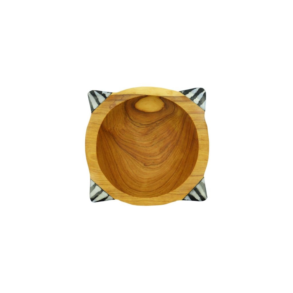 Petit bol carré en bois d'olivier