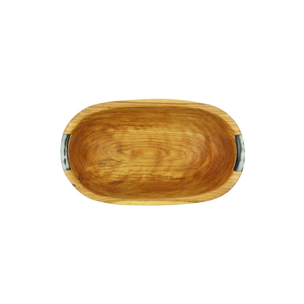 SMALL OLIVE WOOD OVAL BOWL