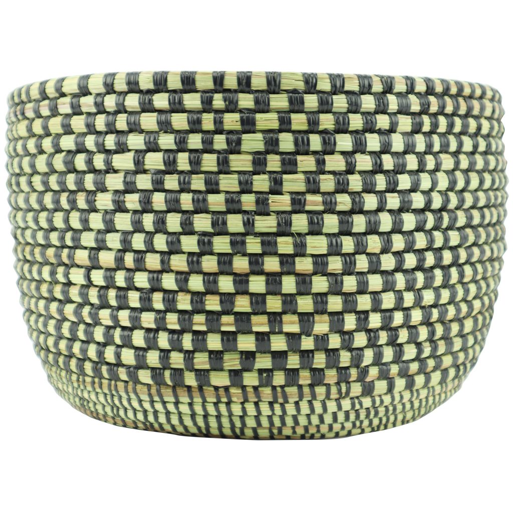 SMALL BLACK DOUBLE TWINED AFRICAN BASKET XS - Image 3
