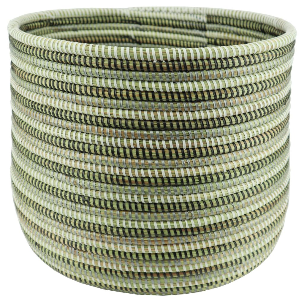 SMALL TRICOLOR CYLINDRICAL AFRICAN BASKET S