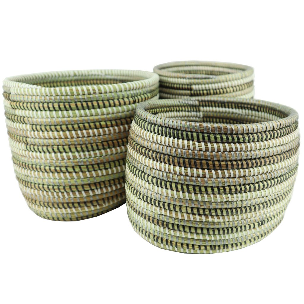 SMALL TRICOLOR CYLINDRICAL AFRICAN BASKET XS - Image 4