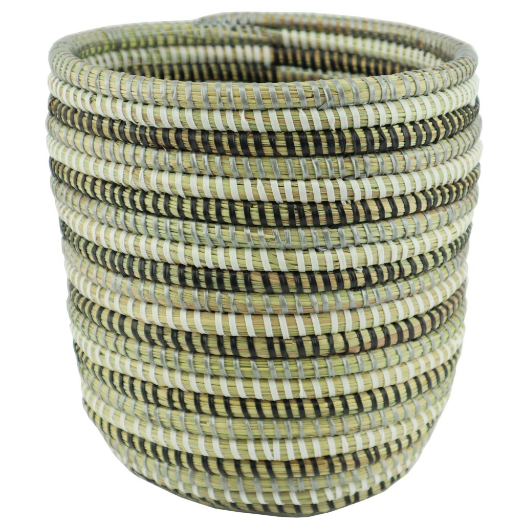 SMALL TRICOLOR CYLINDRICAL AFRICAN BASKET XXS