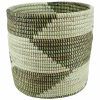 SMALL ZIGZAG CYLINDRICAL AFRICAN BASKET S