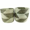 SMALL ZIGZAG CYLINDRICAL AFRICAN BASKET S - Image 2