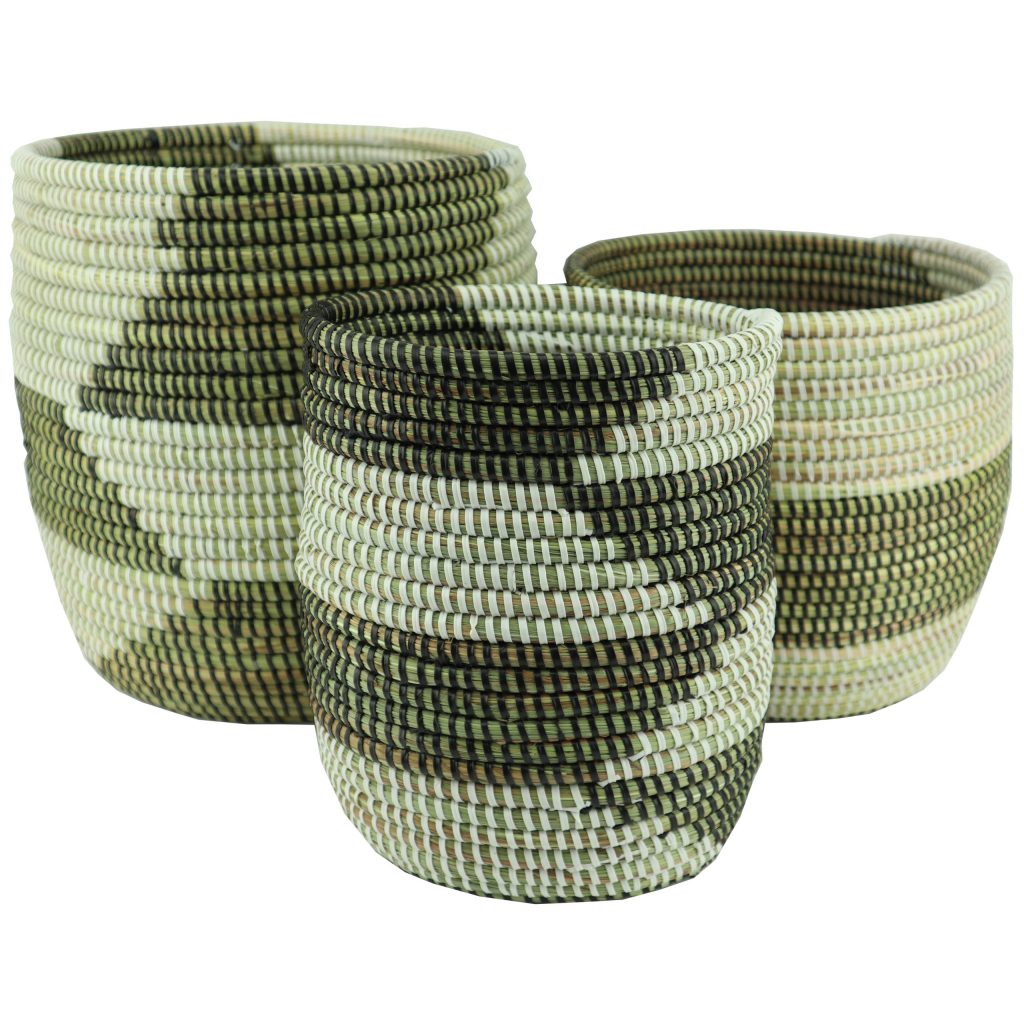 SMALL ZIGZAG CYLINDRICAL AFRICAN BASKET XXS - Image 3