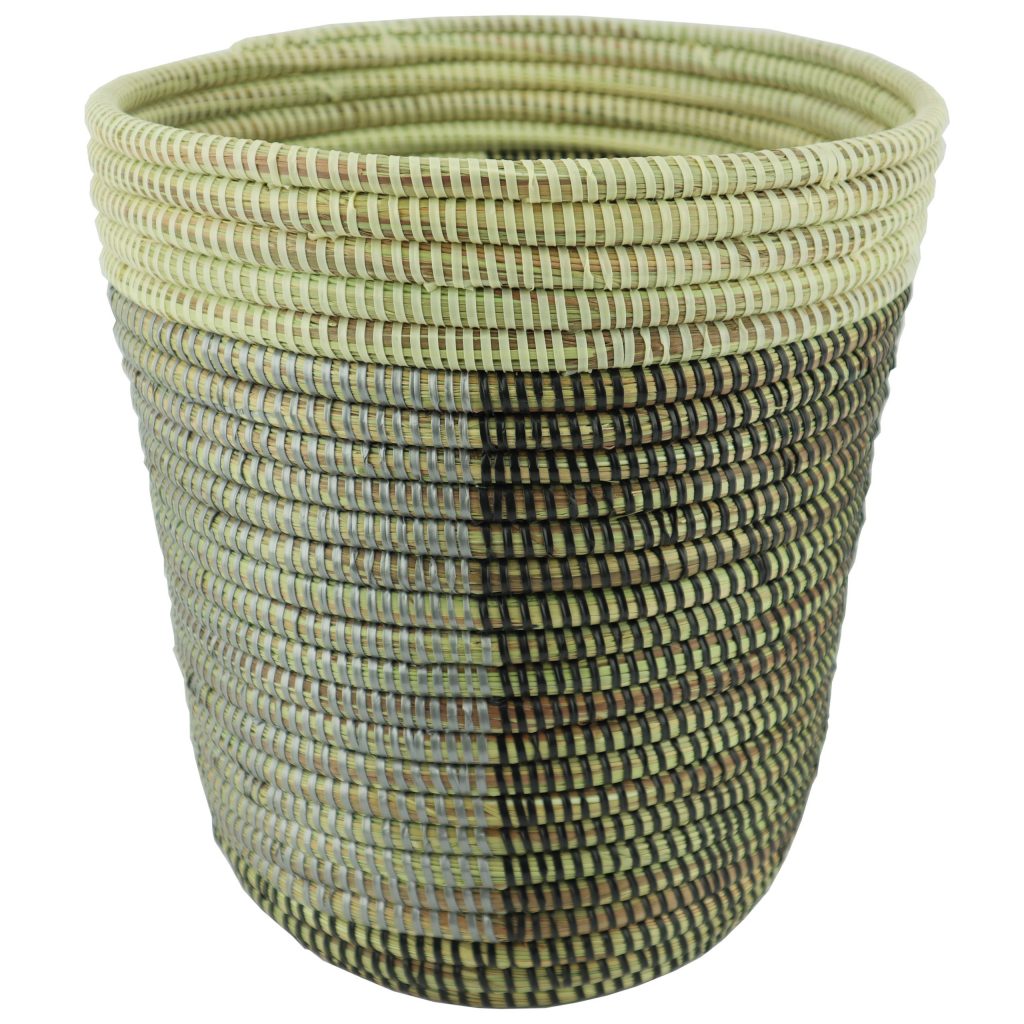 SMALL TRICOLOR CYLINDRICAL AFRICAN BASKET S