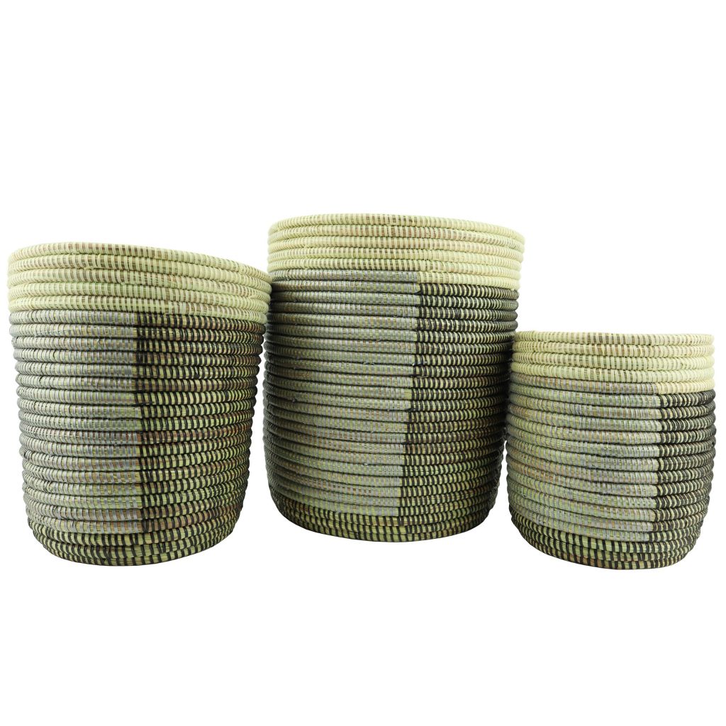 SMALL TRICOLOR CYLINDRICAL AFRICAN BASKET XS - Image 3