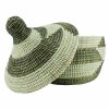 SMALL TWO-TONE ZIGZAG WOVEN AFRICAN BASKET S - Image 2