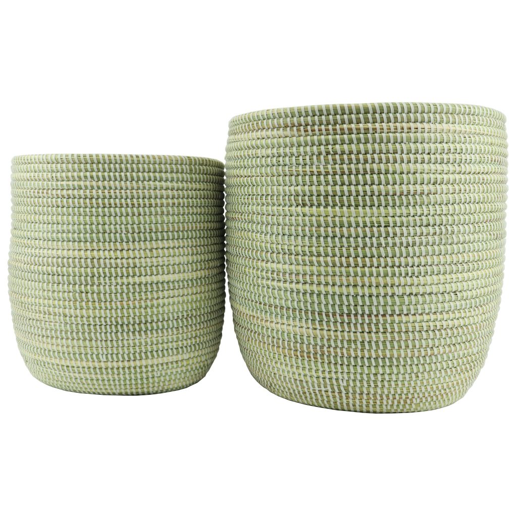 SMALL SENEGALESE WHITE WOVEN BASKET S - Image 3