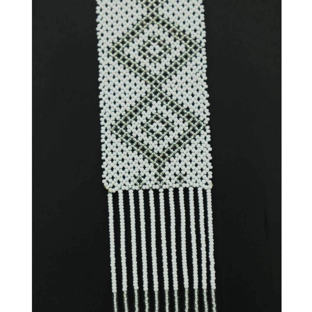 Ras-du-cou massaï losange blanc argenté – Image 3
