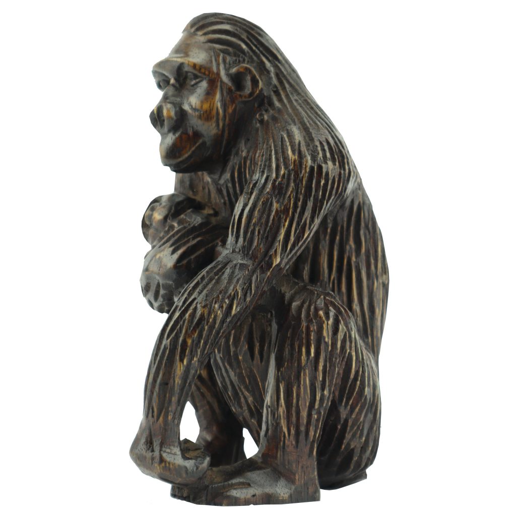 STATUETTE OF A GORILLA WITH HIS BABY
