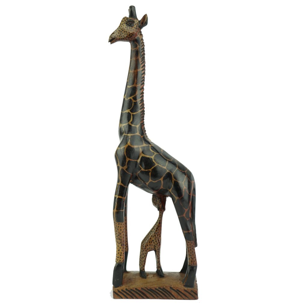 STATUETTE OF A GIRAFFE WITH ITS BABY