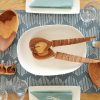 OLIVE WOOD SALAD SERVERS WITH STRIATED TIPS - Image 2