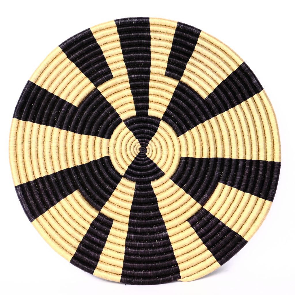 WOVEN AFRICAN WALL DECORATION BEIGE BLACK #1