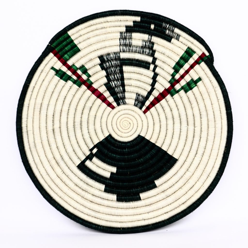 AFRICAN TRIVET WHITE GREEN BIRD #1