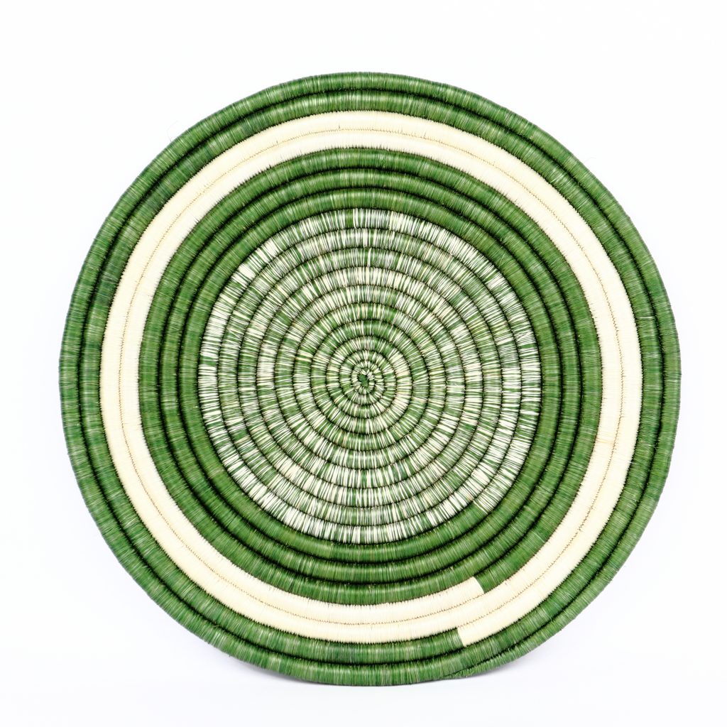 RWANDA TRIVET WHITE GREEN #1