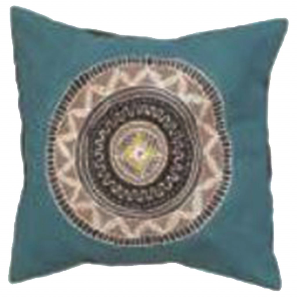 Housse de coussin africain circles teal