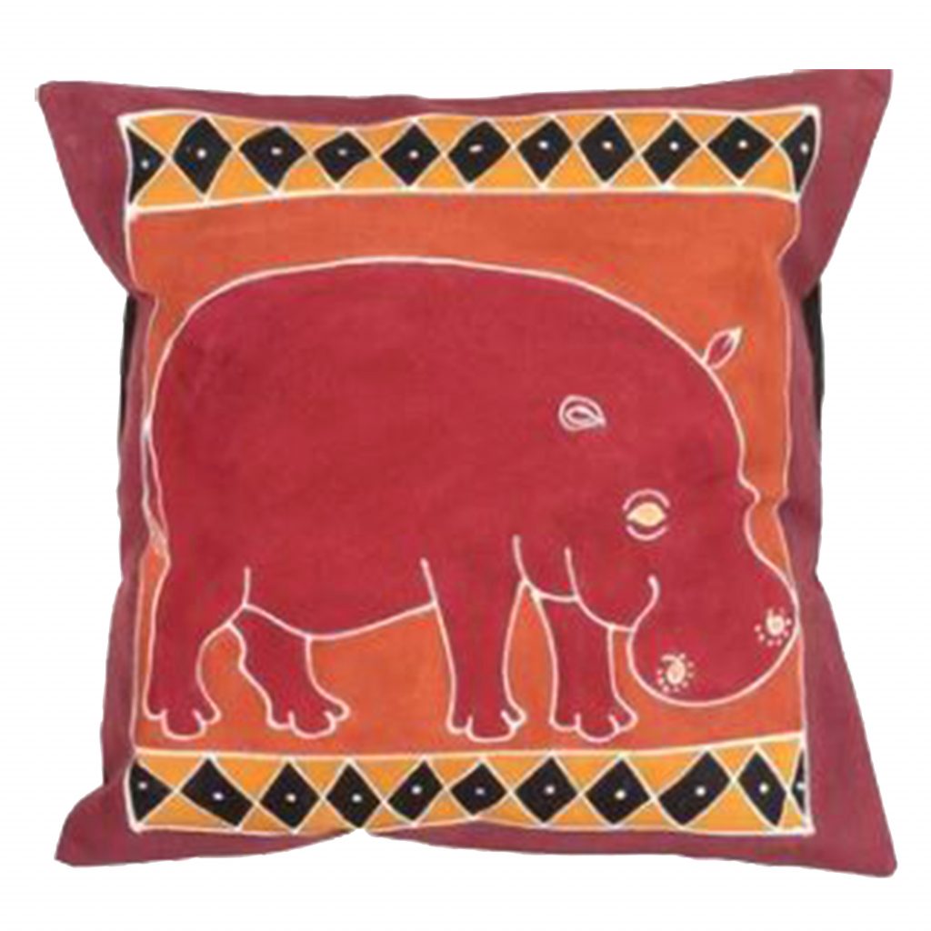 Housse de coussin bushways hippopotame