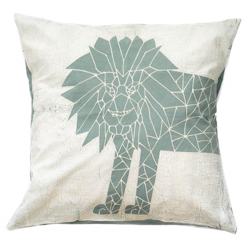 Housse de coussin crackled lion teal
