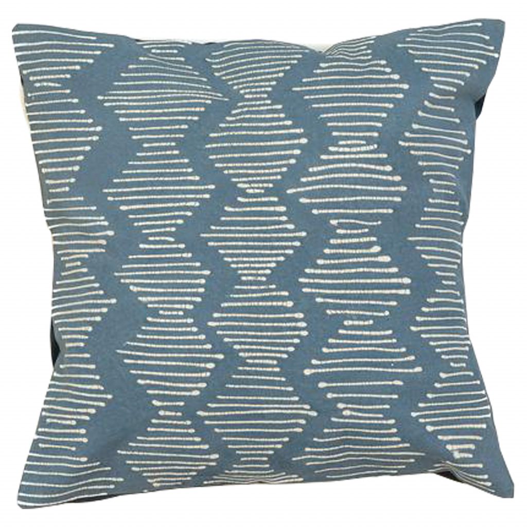 Housse de coussin line wave bleu