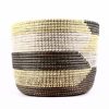 Panier africain à bandes gris blanc crème S – Image 3