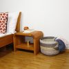 Panier africain à bandes gris blanc crème S – Image 2