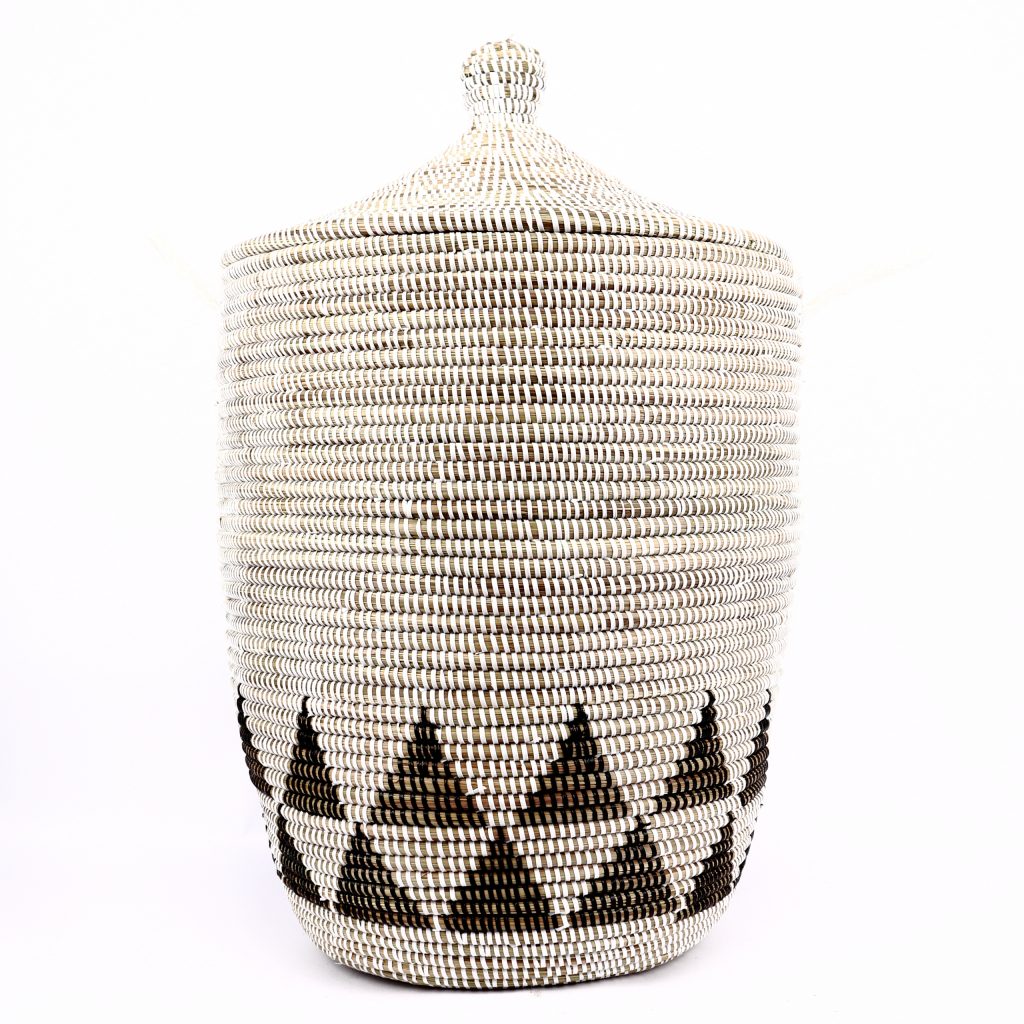 BLACK WHITE AFRICAN TRIANGLES BASKET L - Image 3