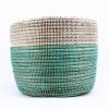 PANIER AFRICAIN CYLINDRIQUE BLANC VERT S – Image 3