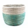 PANIER AFRICAIN CYLINDRIQUE BLANC VERT S