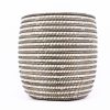 OVAL WHITE GREY AFRICAN BASKET S