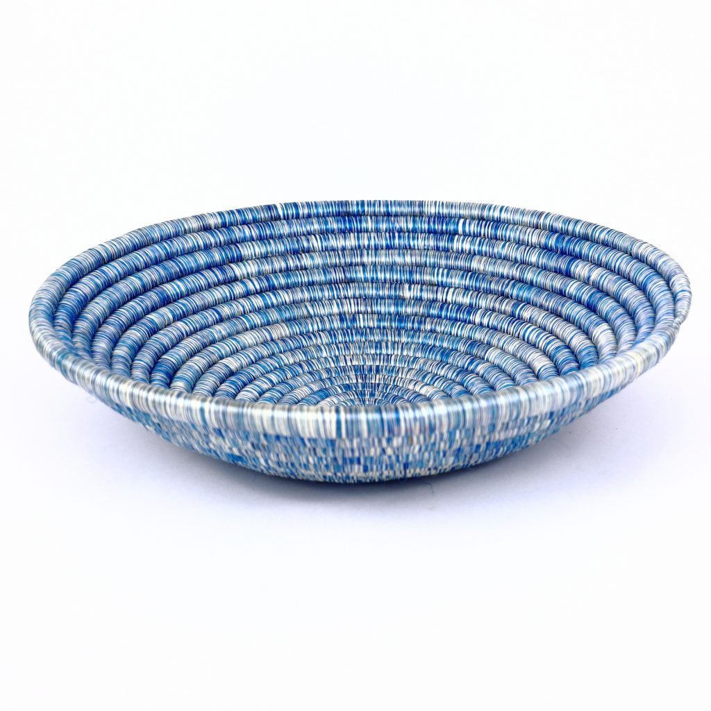 RWANDA ROUND BASKET MIX BLUE WHITE #1