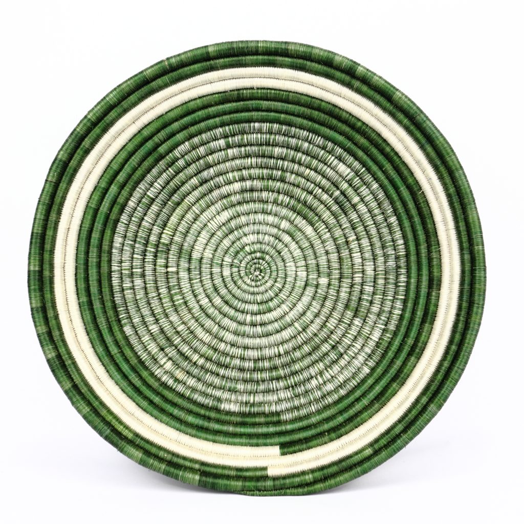 Panier rwanda tissé vert blanc #1 – Image 3