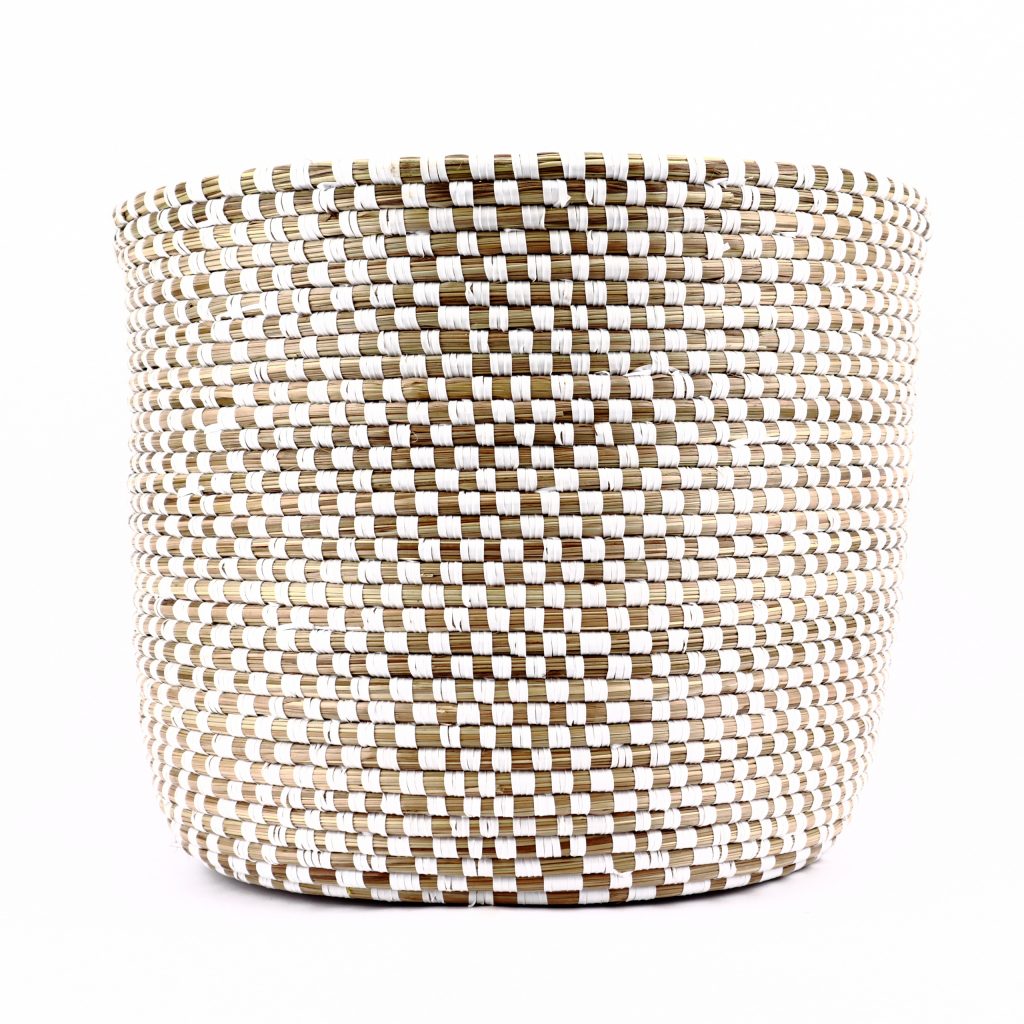 WHITE SENEGALESE BASKET DOUBLE TIED S