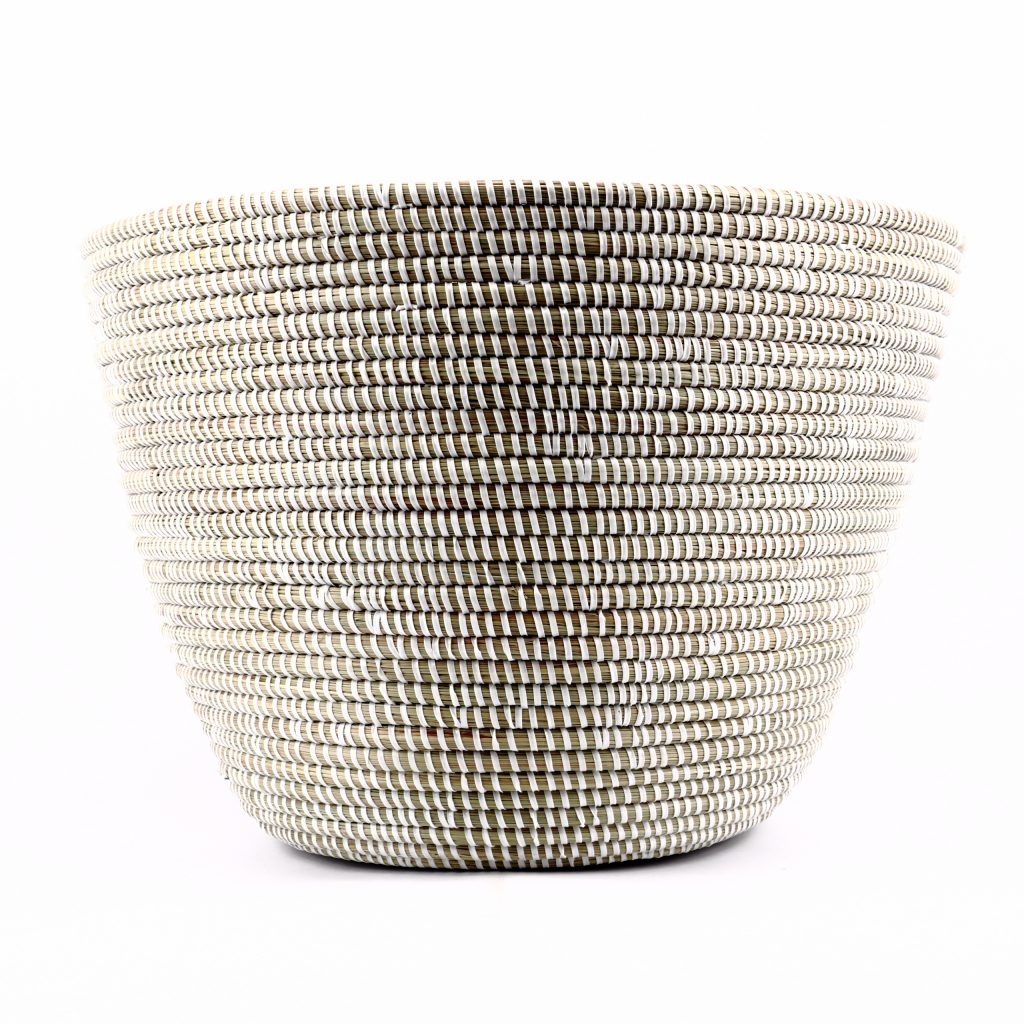 Panier sénégalais moyen évasé blanc M – Image 3