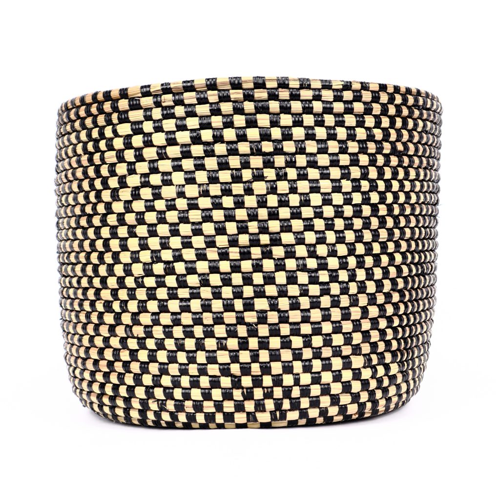 BLACK SENEGALESE DOUBLE TIED BASKET S